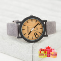 Moda kaki lienzo reloj de pulsera de estilo de madera de estilo Cestbella regalos especiales Watch